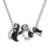 Thumbnail Image 1 of Penguin Family Necklace Diamond Accents Sterling Silver