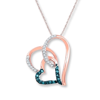 Pink Ribbon Necklace 1/20 ct tw Diamonds 10K Rose Gold