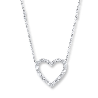 Heart Necklace 1/2 ct tw Diamonds 14K White Gold | Kay