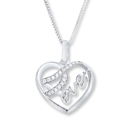4Ever Heart Necklace 1/20 ct tw Diamonds Sterling Silver