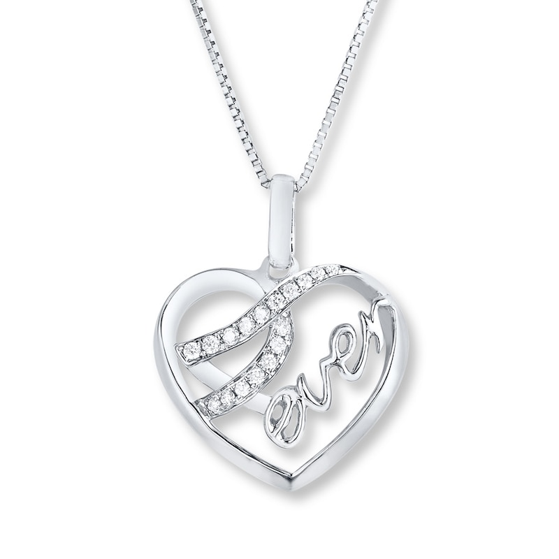 Main Image 1 of 4Ever Heart Necklace 1/20 ct tw Diamonds Sterling Silver