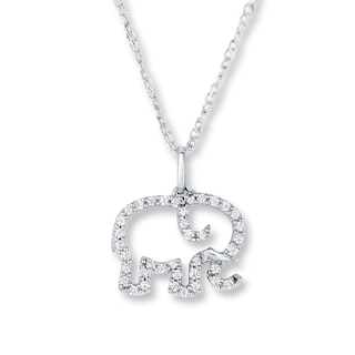 1/20 ctw Bunny Rabbit Pendant Necklace with Natural Round Diamonds Set in 925 Sterling Silver