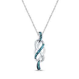 Infinity Knot Necklace 1/10 ct tw Diamonds Sterling Silver