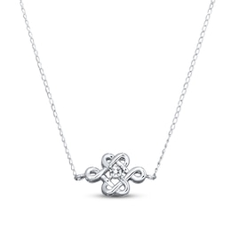 Celtic Knot Necklace Diamond Accent Sterling Silver