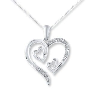 Diamond Heart Necklace 1/15 ct tw Round-cut Sterling Silver | Kay