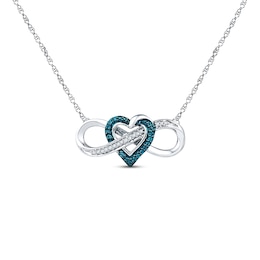 Heart Infinity Necklace 1/10 ct tw Diamonds Sterling Silver