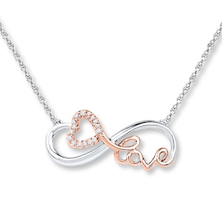 Infinity Heart Diamond Necklace Sterling Silver/10K Gold | Kay
