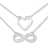 Thumbnail Image 1 of Infinity Heart Necklace 1/20 ct tw Diamonds Sterling Silver