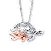 Thumbnail Image 2 of Turtle Necklace 1/20 ct tw Diamonds Sterling Silver & 10K Rose Gold