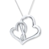 Thumbnail Image 1 of Heart Necklace Diamond Accents Sterling Silver