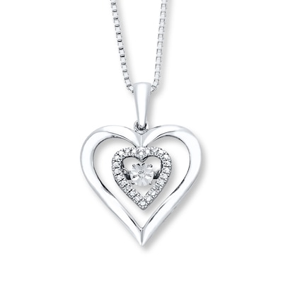 Diamonds in Rhythm Heart Necklace Sterling Silver | Womens Necklaces ...