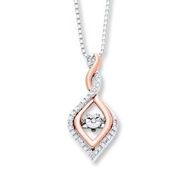 Unstoppable Love 1/20 ct tw Necklace Sterling Silver & 10K Rose Gold