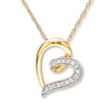 Thumbnail Image 1 of Diamond Heart Necklace 1/20 ct tw Round-cut 10K Yellow Gold