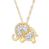 Thumbnail Image 0 of Elephant Necklace 1/10 ct tw Diamonds 14K Yellow Gold
