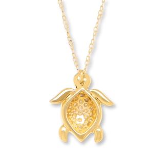 Turtle Necklace 1/10 ct tw Diamonds 14K Yellow Gold | Kay