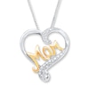 Thumbnail Image 1 of Mom Necklace 1/20 ct tw Diamonds Sterling Silver & 10K Yellow Gold