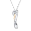 Thumbnail Image 2 of Mom Necklace 1/20 ct tw Diamonds Sterling Silver & 10K Yellow Gold