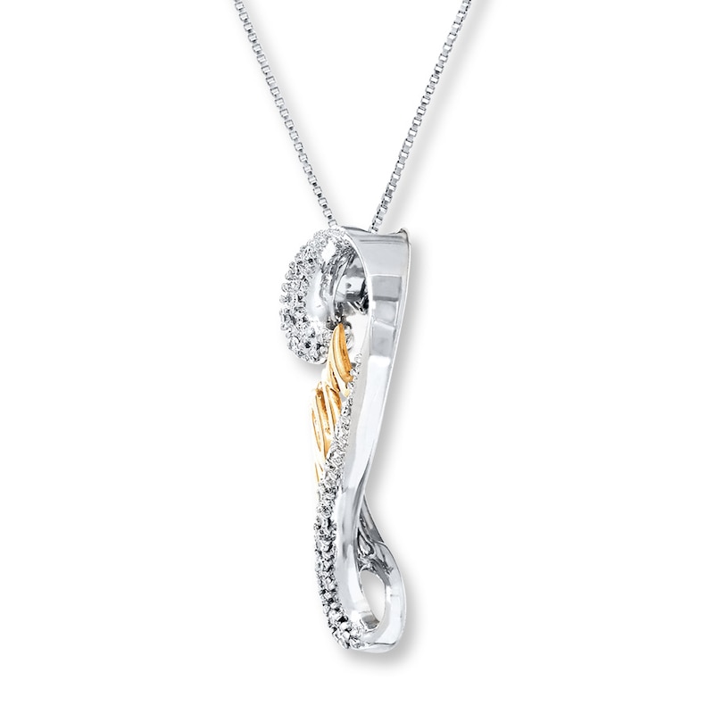 Main Image 2 of Mom Necklace 1/20 ct tw Diamonds Sterling Silver & 10K Yellow Gold