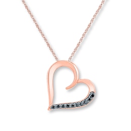 Black Diamond Necklace 1/15 carat tw 10K Rose Gold