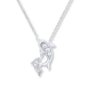 Thumbnail Image 1 of Diamond Dolphin Necklace 10K White Gold