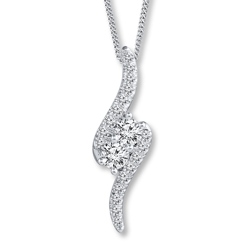 Main Image 1 of Ever Us Necklace 1 ct tw Diamonds 14K White Gold