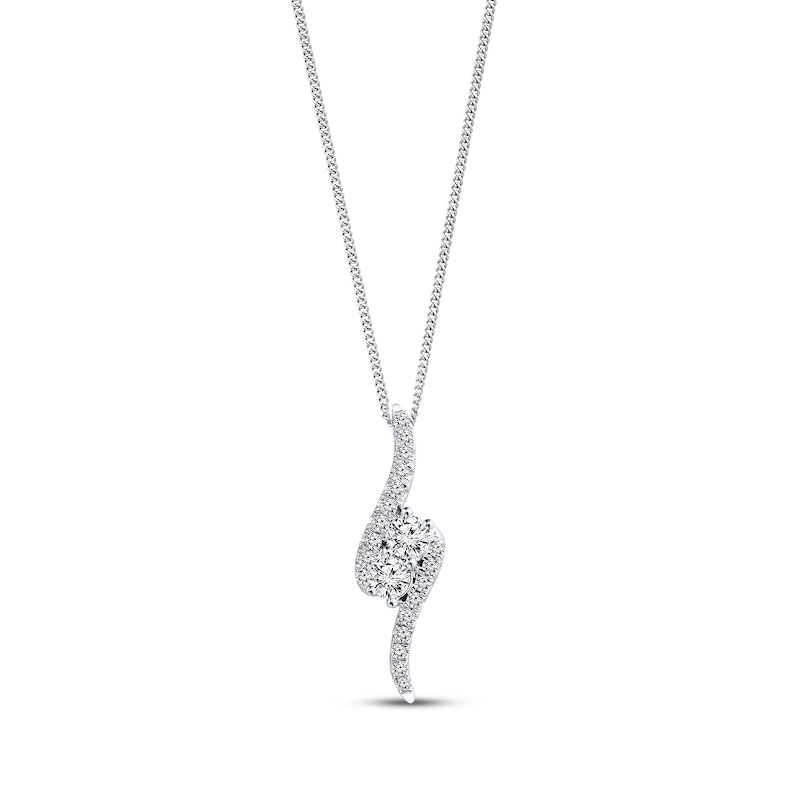 Main Image 1 of Ever Us Necklace 1/2 ct tw Diamonds 14K White Gold 19&quot;