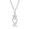 Thumbnail Image 1 of Cross Necklace Diamond Accent Sterling Silver