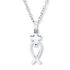 Thumbnail Image 4 of Cross Necklace Diamond Accent Sterling Silver