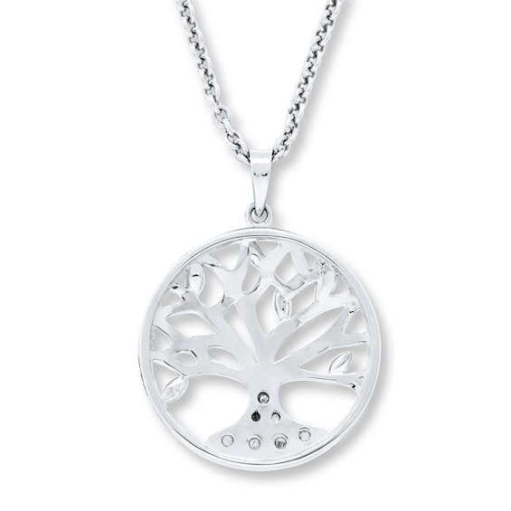 Family Tree Necklace Diamond Accents Sterling Silver | Kay