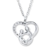 Thumbnail Image 4 of Mother and Child Necklace Diamond Accents Sterling Silver