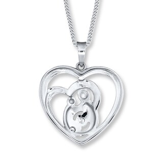 Mother and Child Necklace 1/20 ct tw Diamonds Sterling Silver | Kay