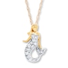 Thumbnail Image 1 of Mermaid Necklace 1/10 ct tw Diamonds 14K Yellow Gold