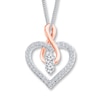 Thumbnail Image 1 of Ever Us Heart Necklace 1/4 ct tw Diamonds 14K Two-Tone Gold 19&quot;