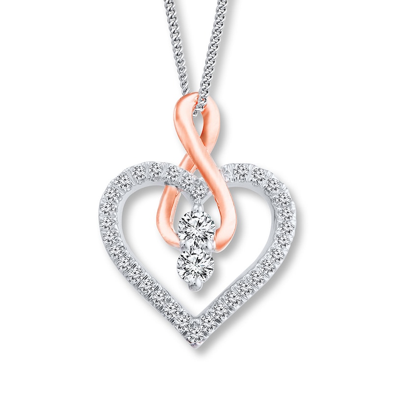 Main Image 1 of Ever Us Heart Necklace 1/4 ct tw Diamonds 14K Two-Tone Gold 19&quot;