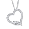 Thumbnail Image 1 of Ever Us Heart Necklace 1/2 ct tw Diamonds 14K White Gold