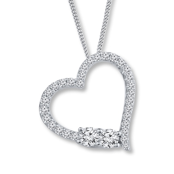 Ever Us Heart Necklace 1/2 ct tw Diamonds 14K White Gold | Kay