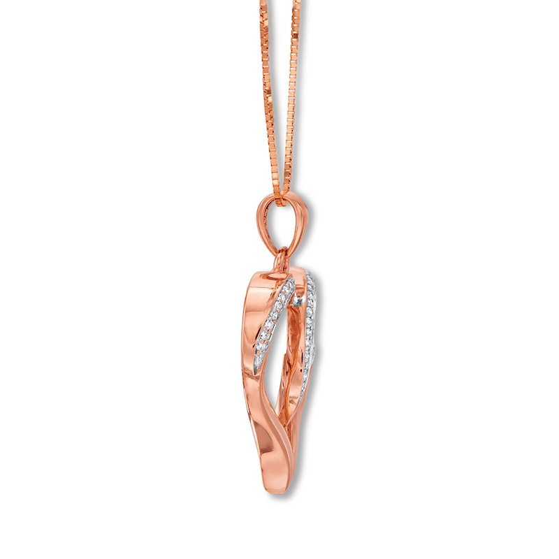 Diamond Heart Necklace 1/15 ct tw Round-cut 10K Rose Gold | Kay