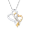 Thumbnail Image 1 of Diamond Heart & Infinity Necklace 10K Two-Tone Gold