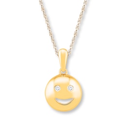 Smile Necklace Diamond Accents 10K Yellow Gold 18&quot;