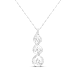 Memories Moments Magic Diamond Necklace 1/5 ct tw Round-cut 10K White Gold 18&quot;