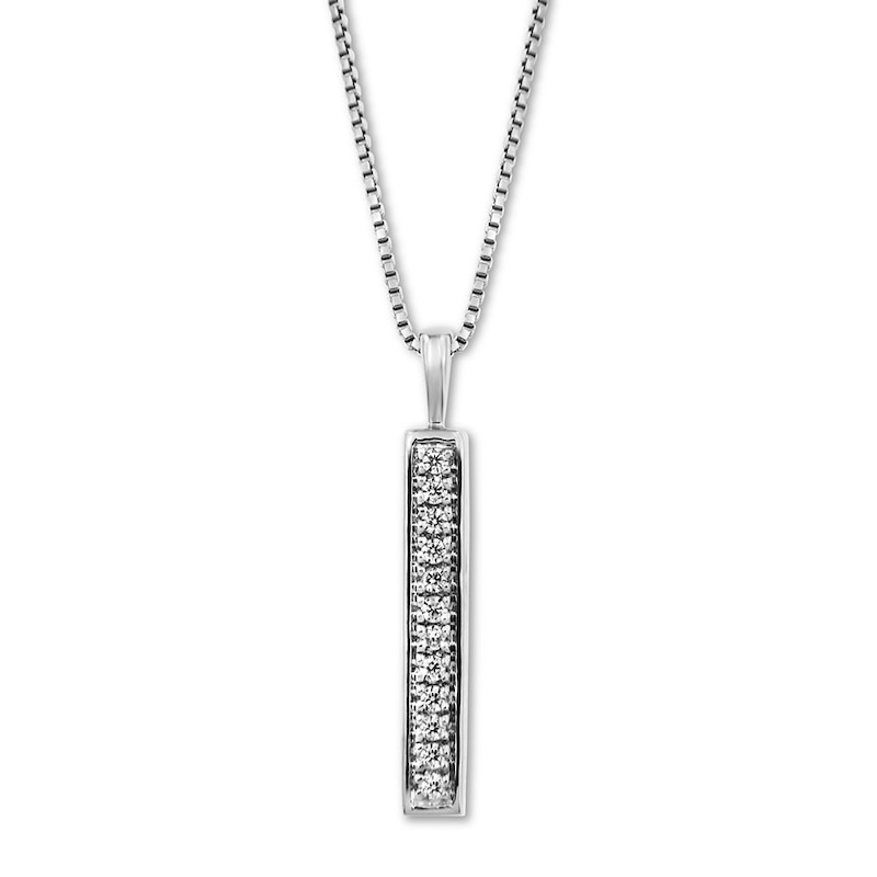 Main Image 1 of &quot;Strength&quot; Diamond Bar Necklace 1/10 ct tw Sterling Silver