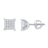 Thumbnail Image 0 of Men's Diamond Earrings 1/4 ct tw Round-cut 10K White Gold