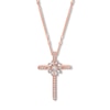 Thumbnail Image 1 of Emmy London Diamond Cross Necklace 1/5 ct tw 10K Rose Gold