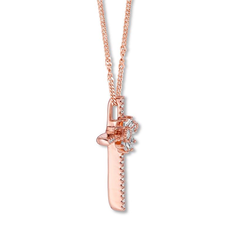 Main Image 2 of Emmy London Diamond Cross Necklace 1/5 ct tw 10K Rose Gold