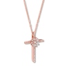 Thumbnail Image 3 of Emmy London Diamond Cross Necklace 1/5 ct tw 10K Rose Gold