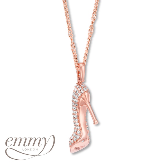 Emmy London Diamond Shoe Necklace 3/4 ct tw 14K Rose Gold | Womens ...