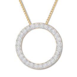 Diamond Circle Necklace 1/5 Carat tw 10K Yellow Gold 18&quot;