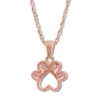 Thumbnail Image 4 of Diamond Paw Print Necklace 1/10 ct tw Round-cut 10K Rose Gold 18&quot;