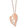 Thumbnail Image 2 of Diamond Heart Necklace 1/15 ct tw Round-cut 10K Rose Gold