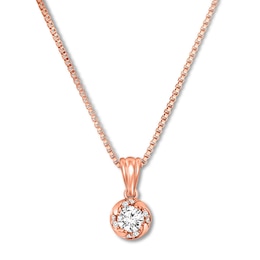 Diamond Necklace 1/4 Carat tw 10K Rose Gold 18&quot;